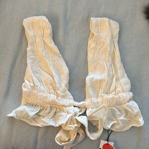 Cream color tie back top